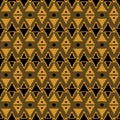 Seamless dark tribal pattern of triangular geometric elements an Royalty Free Stock Photo