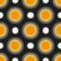 Seamless dark unsharp pattern of bright yellow and white polka dots Royalty Free Stock Photo