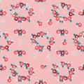 Seamless decorative elegant pattern in small-scale red flowers. Print for textile, wallpaper, covers, surface. Calico millefleurs