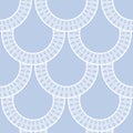 Seamless decorative geometric circle scales blue pattern Royalty Free Stock Photo