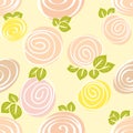 Seamless decorative rose bud pattern.