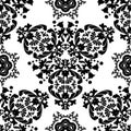 Seamless decorative wallpaper in damask style. Royalty Free Stock Photo