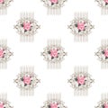 Seamless delicate pattern of bouquets. Summer flowers. Floral seamless background for textile or book covers, manufacturing, wallp