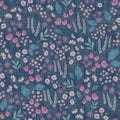 seamless denim textures with flower pattern on background Royalty Free Stock Photo