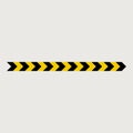 Seamless design black yellow arrow do not entry sign tape illustration, police line, warning safety danger line vector Royalty Free Stock Photo