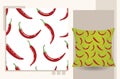 Seamless design of chili pattern Pillow design