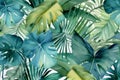 design palm tropical leaf seamless pattern jungle template summer background trendy. Generative AI.