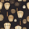Seamless designs inspired by Gion\'s lantern-lit evenings. - 1