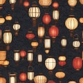 Seamless designs inspired by Gion\'s lantern-lit evenings. - 1