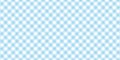 Seamless diagonal gingham checker pattern in pastel cobalt blue and white Royalty Free Stock Photo