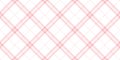 Seamless Diagonal Gingham Plaid Pattern In Pastel Rosy Pink And White