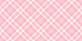 Seamless Diagonal Gingham Plaid Pattern In Pastel Rosy Pink And White