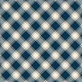 Seamless diagonal plaid and checkered patterns in dark blue yellow and beige for textile design. Royalty Free Stock Photo