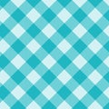 Seamless diagonal plaid and checkered patterns in turquoise and white for textile baby and kid\'s design. Royalty Free Stock Photo