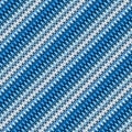 Seamless diagonal striped pattern with wavy blue and white lines