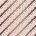 Seamless diagonal stripes pattern in nude and chocolate. Royalty Free Stock Photo