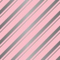 Seamless diagonal stripes pattern in pink and silver Royalty Free Stock Photo