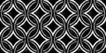 Seamless diamond encircled stripes black and white artistic acrylic paint texture background