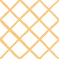Seamless diamond geometric pattern with hand drawn yellow lines forming repeating rhombus shapes on white background. Concept of Royalty Free Stock Photo
