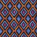 Seamless Diamond Ikat Ogee Background Pattern