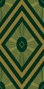 Seamless diamond pattern gold on green art deco background vector Royalty Free Stock Photo