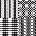 4 Seamless Diamond Patterns Black White