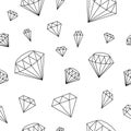 Seamless diamonds pattern. Simple diamond shapes on transparent background