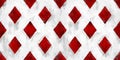 Seamless diamonds playing card suit pattern painted with black, white and red paint