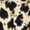 Seamless digital rendering of realistic black and white Holstein cowhide fur pattern featuring detailed texture suitable for Royalty Free Stock Photo