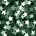 Seamless digital woodland camo vector texture. Stars Camoflage textile print