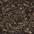Seamless dinosaur bones pattern Royalty Free Stock Photo
