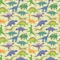 Seamless dinosaur pattern