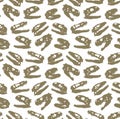 Seamless dinosaur skulls. Royalty Free Stock Photo