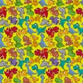 Seamless Dinosaurs pattern