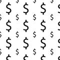 Seamless dollar sign background Royalty Free Stock Photo