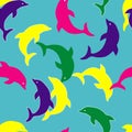Seamless dolphin pattern Royalty Free Stock Photo