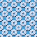 seamless donut pattern with a shadow on a blue background Royalty Free Stock Photo
