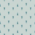 Seamless doodle animal pattern with navy blue little frog ornament. Grey background. Simple design Royalty Free Stock Photo