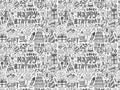 Seamless Doodle Birthday party pattern background