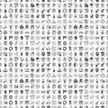 Seamless 100 doodle business pattern