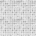 Seamless 100 doodle business pattern