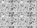 Seamless Doodle Chinese New Year pattern background,Chinese word