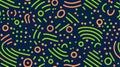 Seamless doodle geometric pattern. Abstract modern background with circles and curves. Hipster Memphis Royalty Free Stock Photo