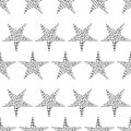 Seamless doodle hand drawn stars Royalty Free Stock Photo