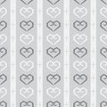 Seamless doodle heart pattern in monochrome background Royalty Free Stock Photo