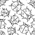 Seamless Doodle ladybugs