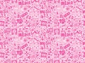 Seamless doodle media pattern