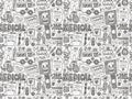 Seamless doodle medical pattern