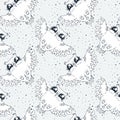 Seamless doodle pattern with cute elements