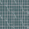 Seamless doodle pattern with grill fork doodle silhouettes. Barbeque acute elements with chequered background. Navy blue pale Royalty Free Stock Photo